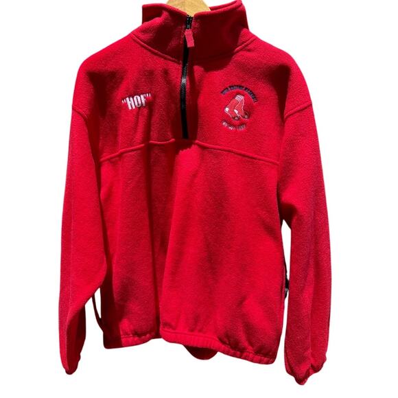 Boston Red Sox 2018 Baseball Fantasy Camp Hof red Zip up Fleece Jacket Sz Large - Picture 1 of 6